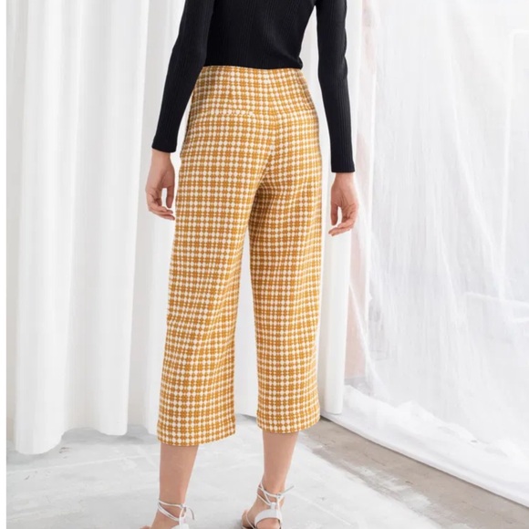 NWOT Paris Atelier & Other Stories Wide Leg Cross Stitch Trousers - Picture 2 of 15